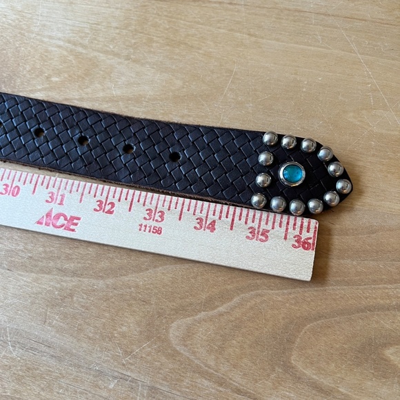 B LOW THE BELT STUDDED BEADED LEATHER WOMENS SMALL WESTERN VTG INSPIRED Y2K BOHO - Picture 6 of 11